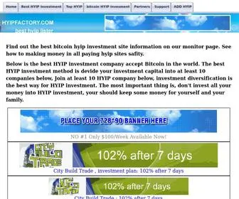 Hyipfactory.com(Best top paying Bitcoin HYIP investment information) Screenshot