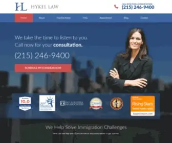 Hykellaw.com(Philadelphia Immigration Lawyer) Screenshot