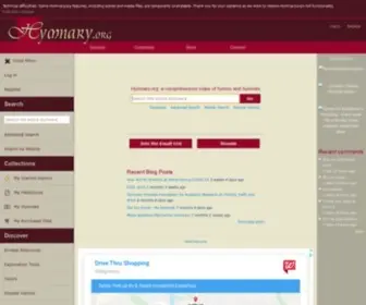 HYmnary.org(A comprehensive index of hymns and hymnals) Screenshot