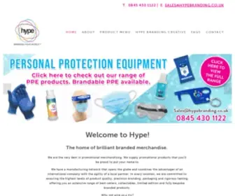 Hypebranding.co.uk(With over 30 years experience in the promotional merchandise industry) Screenshot