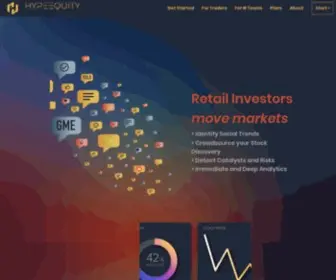 Hypeequity.com(Retail and Reddit Investor Analytics) Screenshot