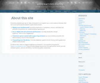 Hyperacusisfocus.org(Hyperacusis Focus) Screenshot