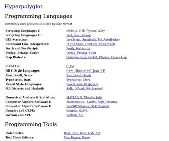 Hyperpolyglot.org(Programming Languages) Screenshot