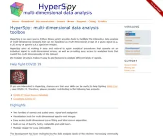 Hyperspy.org(Multi-dimensional data analysis toolbox) Screenshot