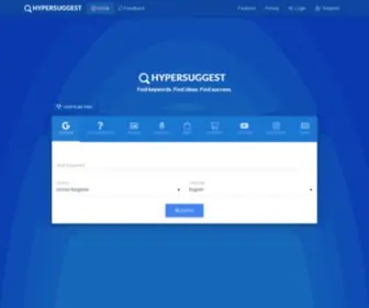 Hypersuggest.com(The only keyword tool you need with 9 different modulesHyperSuggest) Screenshot