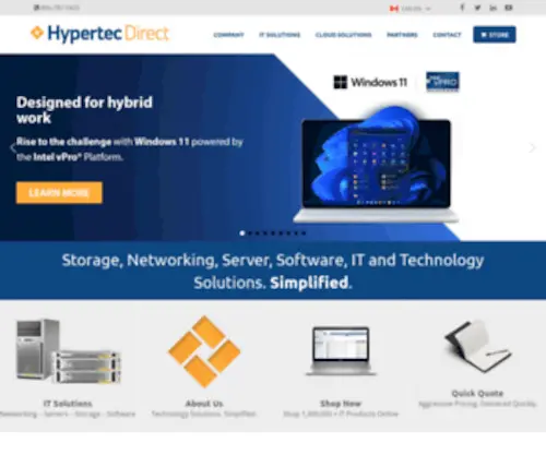 HyperteCDirect.ca(Desktops, Laptops, Servers, Printers, Cloud) Screenshot