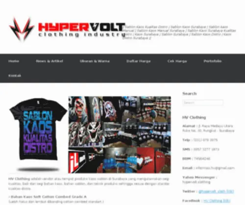 Hypervolt-Clothing.com(HV Clothing) Screenshot