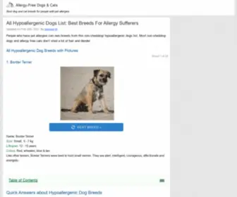 HypoallergeniCDogsnames.com(All Hypoallergenic Dogs List) Screenshot