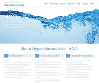 Hypochlorousacid.com(Hypochlorous Acid) Screenshot