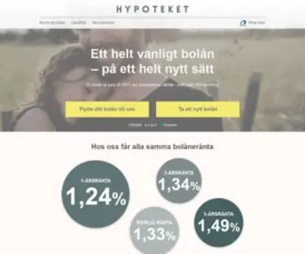 Hypoteket.com(Bolåneränta från 1.35%. Alla får samma ränta) Screenshot