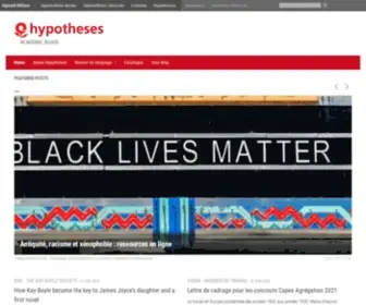 Hypotheses.org(Academic blogs) Screenshot