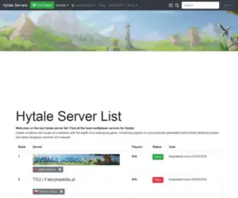 Hytale-Servers.io(Hytale Server List) Screenshot