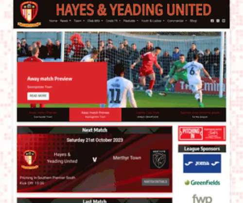 Hyufc.com(Hayes & Yeading United Football Club) Screenshot