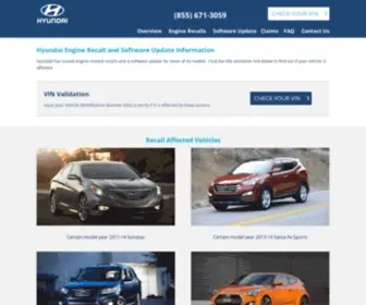 Hyundaiengineinfo.com(Hyundai Sonata and Santa Fe Sport Engine Recall Information) Screenshot