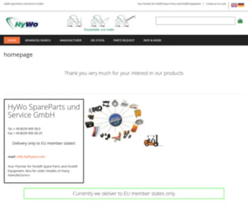 Hywo.com(HyWo SpareParts und Service GmbH) Screenshot