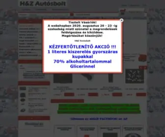 Hzautosbolt.hu(H&Z Autósbolt) Screenshot
