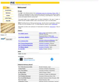 I-R-I-E.net(International Review of Information Ethics) Screenshot