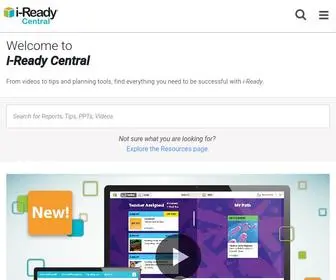 I-Readycentral.com(I-Ready Central Resources) Screenshot