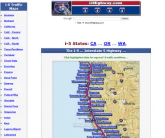 I5Highway.com(5 Interstate 5 Road Maps) Screenshot