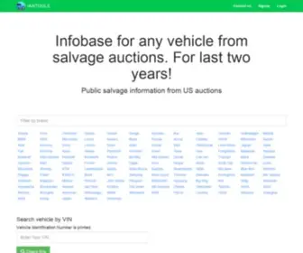 Iaai-Tools.com(Infobase for any vehicle from salvage auctions) Screenshot