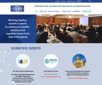 Iabs.org(International Alliance for Biological Standardization) Screenshot