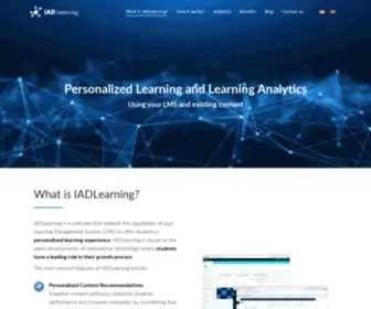 Iadlearning.com(Personalized learning experiences and learning analytics) Screenshot