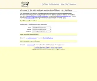 Iadm.com(The International Association of Dinnerware Matchers) Screenshot