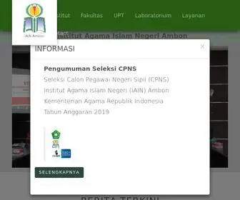 Iainambon.ac.id(Institut Agama Islam Negeri Ambon) Screenshot