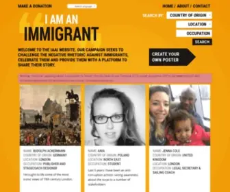 Iamanimmigrant.net(Celebrating immigration poster campaign) Screenshot