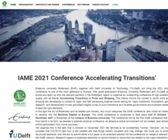 Iame2021.org(International Association of Maritime Economists (IAMEConference 'Accelerating Transitions') Screenshot