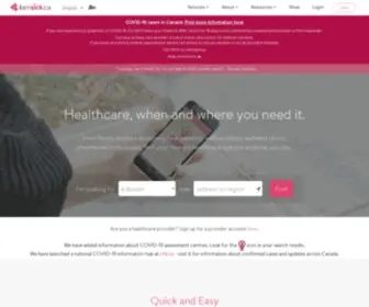Iamsick.ca(We help you find local healthcare options) Screenshot