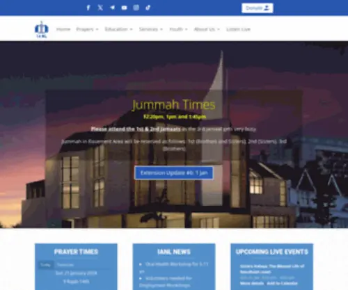 Ianl.org.uk(Islamic Association of North London) Screenshot