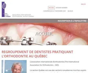 Iaoqc.ca(L’association internationale d’orthodontie) Screenshot