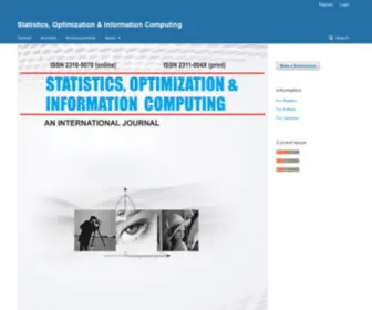 Iapress.org(Optimization & Information Computing) Screenshot