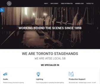 Iatse58.org(Behind the scenes of Toronto entertainment since 1898) Screenshot