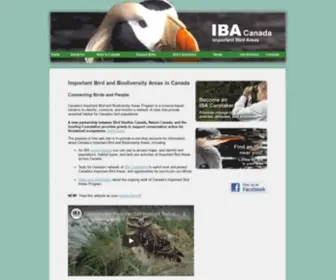 Ibacanada.ca(Canadian Important Bird and Biodiversity Areas) Screenshot