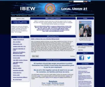 Ibew21.org(IBEW Local Union 21) Screenshot