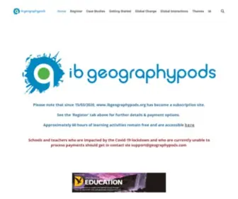Ibgeographypods.org(Teaching and Learning Site for IB DP Geography from 2017) Screenshot