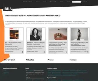 Ibka.org(Internationaler Bund der Konfessionslosen und Atheisten) Screenshot