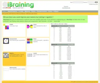 Ibraining.com(Free games and memory tests to improve and train your brain) Screenshot