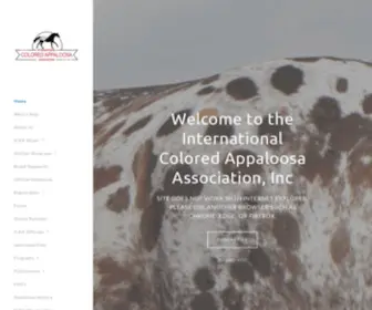 Icaainc.com(International Colored Appaloosa Association) Screenshot