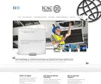 Icacnet.org(International Certification Accreditation Council) Screenshot