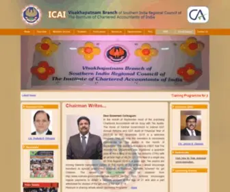 Icaivisakhapatnam.org(Institute of Chartered Accountants of Visakhpatnam Branch of Southern India Regional Council of The Institute of Chartered Accounts of India) Screenshot