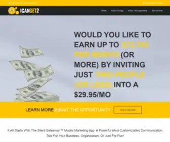Icanget2.com(An unparalleled marketing tool paired with an unparalleled opportunity) Screenshot