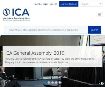 Ica.org(International Council on Archives) Screenshot