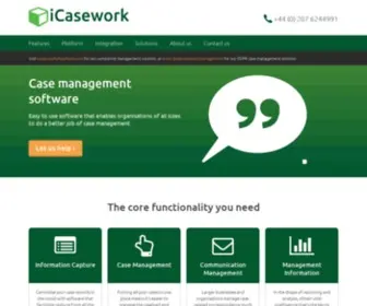 Icasework.com(Case Management Solutions and software) Screenshot