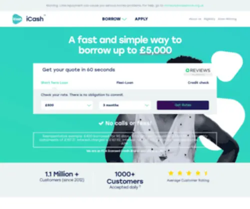 Icashadvance.co.uk(Flexible Short Term Payday Loans up to £1000 over 3 months) Screenshot