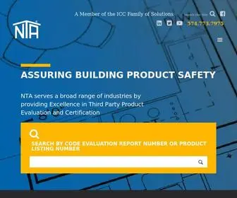 ICC-Nta.org(Building Product Testing and Certification/Engineering/Plan Review) Screenshot