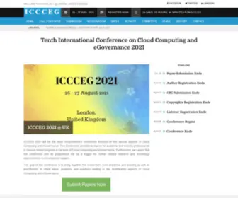 Iccceg.org(International Conference on Cloud Computing and eGovernance 2023) Screenshot