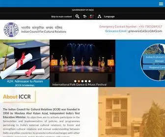 ICCR.gov.in(Official website of Indian Council for Cultural Relations) Screenshot